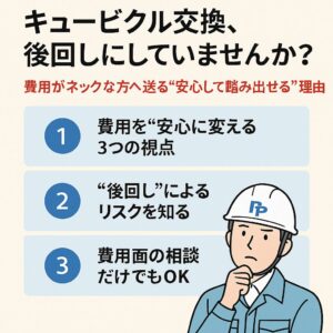 「キュービクル交換、後回しにしていませんか？費用がネックな方へ送る“安心して踏み出せる”理由」